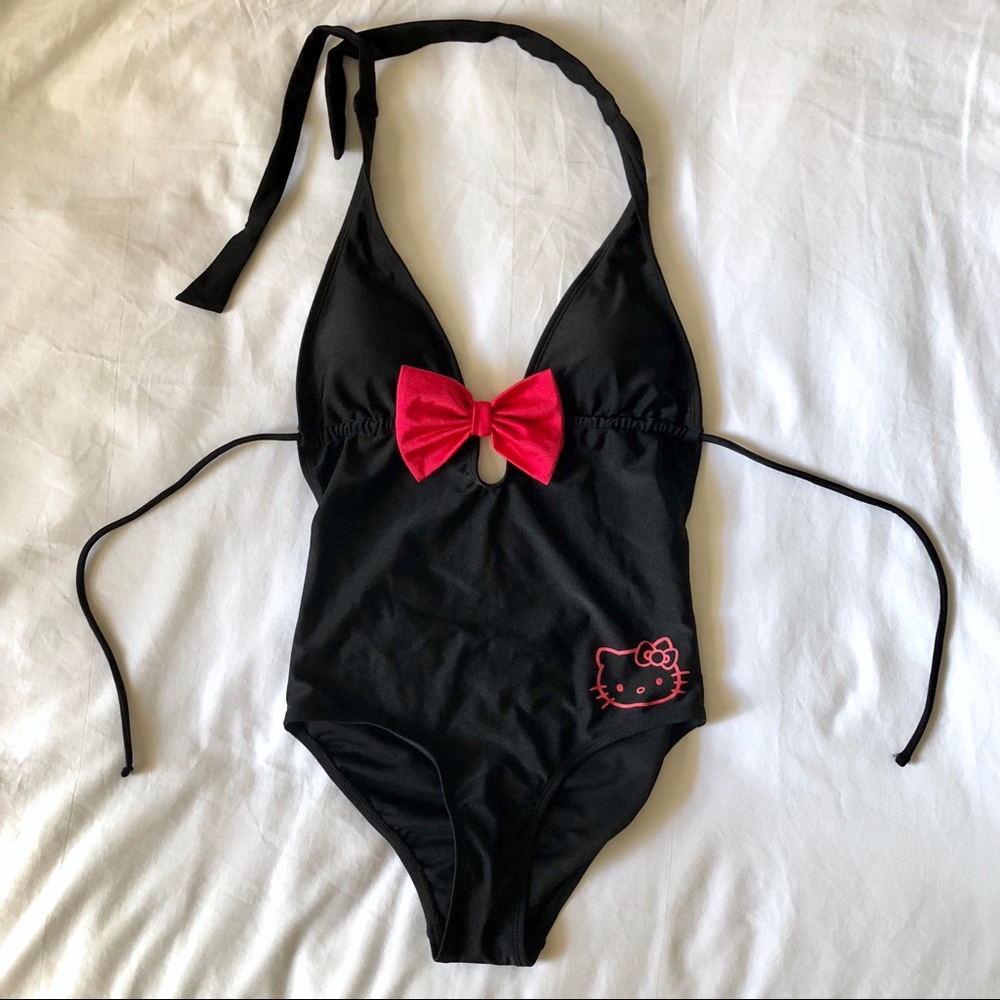 Hello Kitty Black Monokini One Piece Swim Suit